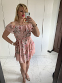 Sukienka w kwiaty hiszpanka FLORENTINA - puder róż Sukienka w kwiaty hiszpanka FLORENTINA - puder róż