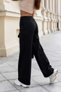 Spodnie Jinny z prostymi nogawkami w kant - czarne