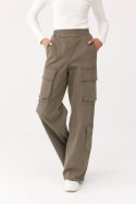 Marala - spodnie damskie cargo z kieszeniami - khaki