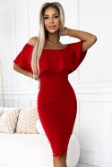 Marbella - Ołówkowa sukienka hiszpanka - czerwona