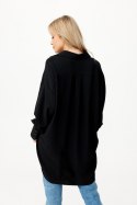 Olena - asymetryczna koszula damska z długim rękawem - czarny