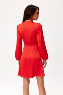 Catlin - satynowa wiązana sukienka mini - czerwony