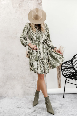 Sukienka midi w liście MONICA by SIMPLICITY - khaki
