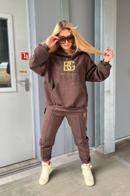 Komplet zamszowy oversize BG SUEDE - czekoladowy
