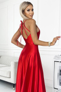 Sukienka PERLA satynowa - czerwona