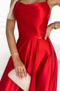 Sukienka PERLA satynowa - czerwona