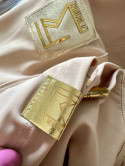 Dopasowane legginsy ze złotą naszywką COLETTE LA MONNE - beżowe