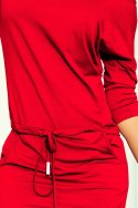 Sukienka sportowa z wiązaniem i kieszonkami - czerwień