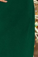 NEVA Trapezowa sukienka z rozkloszowanymi rękawkami - zieleń butelkowa