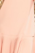 LUCY - plisowana wygodna sukienka - brzoskwinia