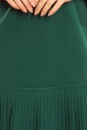 LUCY - plisowana wygodna sukienka - zieleń butelkowa