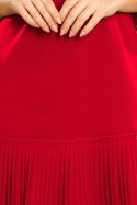 LUCY - plisowana wygodna sukienka - czerwona