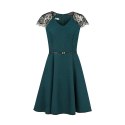 SILVIA Sukienka z koronkowymi wstawkami - zielona