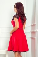 SILVIA Sukienka z koronkowymi wstawkami - czerwona