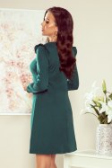 NELL Trapezowa sukienka z falbankami - zielona