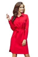 CAMILLE Koszulowa sukienka z wiązaniem - czerwona