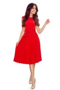 LILA Plisowana sukienka z krótkim rękawkiem - czerwona