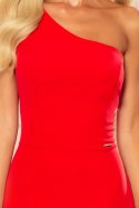 Długa suknia hiszpanka na jedno ramię - czerwony