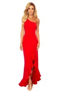 Długa suknia hiszpanka na jedno ramię - czerwony