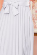 LILA Plisowana sukienka z krótkim rękawkiem - szara