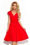 SCARLETT - rozkloszowana sukienka z kopertowym dekoltem - czerwona