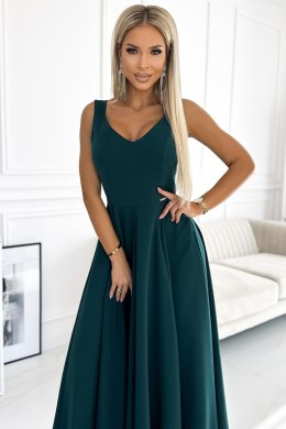 Długa elegancka suknia z dekoltem CINDY - zielona