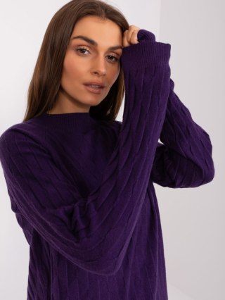 Klasyczny sweter - ciemny fioletowy