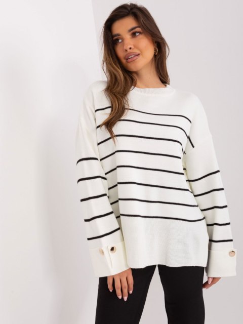 Dzianinowy sweter oversize - ecru