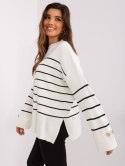 Dzianinowy sweter oversize - ecru